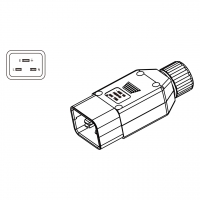 IEC 320 Sheet I 插头连接器3芯, 16A 国际标准