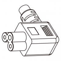 澳规IEC 320 C5 AC电源线连接器 3 芯 弯式2.5A 250V