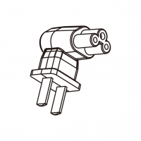 笔记本电脑专用AC转接头, 中国规弯头转IEC 320 C5连接器, 3转3-Pin, 2.5A 250V