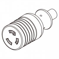 美规 (美标)AC电源线防松脱连接器 (L5-30R) 2 P 3 芯  接地, 30A 125V