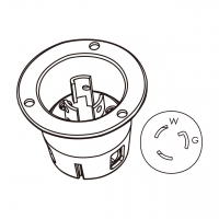 美规 (美标)防松脱 Flanged插座NEMA L7-15P, 2 P 3芯接地 15A 277V