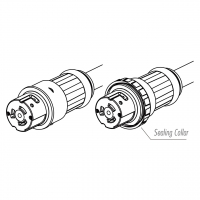 船舶用防水AC电源线防松脱连接器 (NEMA SS1-50R) 2 P 3 芯  接地, 50A/ 125V