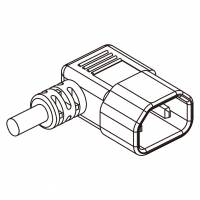 中国规IEC 320 Sheet G 插头AC电源线连接器 3 芯 弯式10A 250V