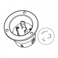 美规 (美标)防松脱 Flanged插座NEMA L6-20P, 2 P 3芯接地 20A 250V