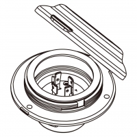 美规 (美标)防松脱 Flanged插座 NEMA L15-20P, 3 P 4芯接地 20A 3Ø 250V