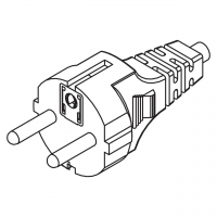 丹麦3-Pin 直式 AC插头10~16A 250V