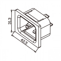 IEC 320 (C20)服务器 / PDU电源, AC 3-Pin公插座(Inlet) 16A/20A 250V