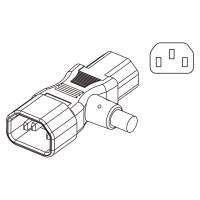 欧规 (欧标)T Shape IEC 320 C13母座 + Sheet E 插头AC电源线连接器 3 芯 10A 250V