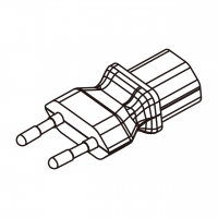 AC转接头, 欧规 (欧标)转IEC 320 C13 连接器, 3转3-Pin, 10A 250V