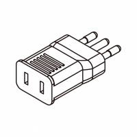 AC转接头, 意大利插头转美国 NEMA 1-15R连接器 3转2-Pin