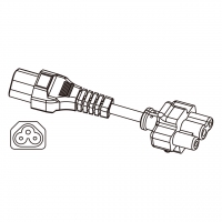 笔记本电脑AC转接头, IEC 320 Sheet A插头连接器转Dell 笔电, 3转3-Pin, 2.5A