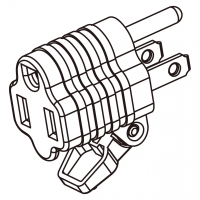 AC转接头, 美规 (美标)NEMA 5-15P 插头转NEMA 5-15R连接器, 3转3-Pin