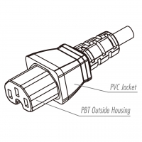 台湾IEC 320 C15 AC电源线连接器 3 芯直式 7A 10A 125V