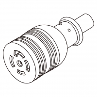 美规 (美标)AC电源线防松脱连接器 (L21-30R) 4 P 5 芯  接地, 20A/ 3ØY 120V/208 V