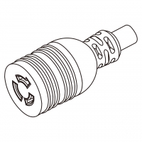 美规 (美标)AC电源线防松脱连接器 (L6-15R) 2 P 3 芯  接地, 15A 250V