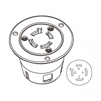 美规 (美标)防松脱 Flanged插座 NEMA L15-20R, 3 P 4芯接地 20A 3Ø 250V