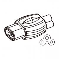 笔记本电脑AC转接头, 转IEC 320 C5 连接器, 2转3-Pin, 2.5A