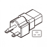 AC转接头, 美规 (美标)NEMA 6-15P 转IEC 320 C19 连接器, 3转3-Pin, 15A 250V