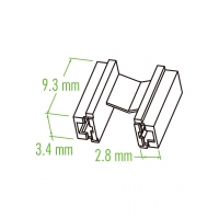 塑料连接器 9.3mm X 3.4mm X 2.8mm 2 Pin