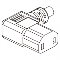 意大利IEC 320 C17 AC电源线连接器 3 芯 左弯10A 250V