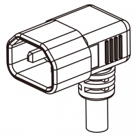 IEC 320 Sheet G AC电源线插头连接器 3 芯 弯式  10A 250V