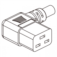 IEC 320 C19 AC电源线连接器 3 芯 左弯10A/13A/15A/ 20A /125,250V, 16A 250V