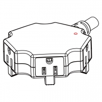 美规 (美标)章鱼三位排插 (NEMA 5-15R), 2 P, 3 芯  接地, 15A 125V