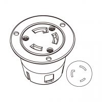 美规 (美标)防松脱 Flanged插座 NEMA L6-20R, 2 P 3芯接地 20A 250V