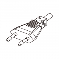 欧规 (欧标)2-Pin插头AC电源线-成型PVC线材1.8 米黑色线材切齐  (HVVH2-F  2X 0.75mm²  )