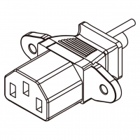 IEC 320 C13 AC电源线连接器 3 芯直式 10A 125V, 13A 125V