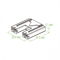 塑料连接器 24.3mm X 23.4mm X 5.1mm 2 Pin