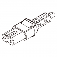 美规 (美标)IEC 320 C7 AC电源线连接器 2 芯直式2.5A 250V