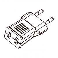 AC转接头, 欧规 (欧标)插头转美国 NEMA 1-15R连接器 2转2-Pin