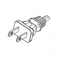 美规 (美标)2-Pin插头AC电源线-成型PVC线材1.5 米黑色(WS-SR-547) 线材剥外层绝缘 10 厘米  (NISPT-2 18/2C/60C )