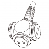 中国规AC电源线连接器2 芯 10A 250V