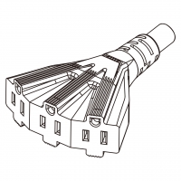 美规 (美标)扇形三位排插 3 芯 (NEMA 5-15R), 耐热.10A/13A/15A 125V