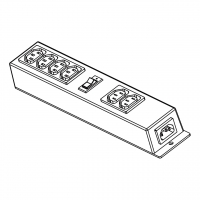 IEC 320 C14 转 Sheet F排插/插线板/ 拖线板/接线板 3 脚 6 插位10A 250V