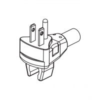 美规(美标)NEMA 5-15P 弯式 AC插头2 P/ 3 芯接地 15A 125V