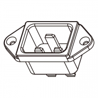 IEC 320 (C20)服务器 / PDU电源, AC 3-Pin公插座(Inlet), 附螺丝孔, 16A/20A 250V