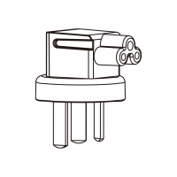 笔记本电脑专用AC转接头, 阿根廷弯头转IEC 320 C5连接器, 3转3-Pin, 2.5A 250V