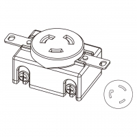 美规 (美标)防松脱 Single Flush插座 NEMA L6-20R, 2 P 3芯接地 20A 250V