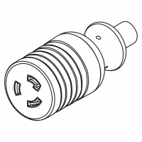 美规 (美标)AC电源线防松脱连接器 (L6-20R) 2 P 3 芯  接地, 20A 250V