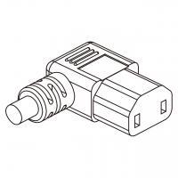 澳规IEC 320 C17 AC电源线连接器 3 芯 右弯10A 250V