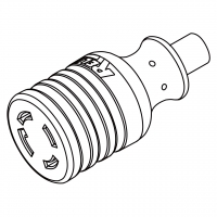 美规 (美标)AC电源线防松脱连接器 (L14-30R) 3 P 4 芯  接地, 30A/ 125, 250V