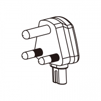 笔记本电脑专用AC转接头, 南非 (大) 弯头转IEC 320 C7连接器, 3转2-Pin, 2.5A 250V