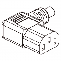 中国规IEC 320 C13 AC电源线连接器 3 芯 弯式10A 250V