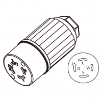 美规工业锁固连接器	(NEMA L14-20R) 4芯直式, 3 P, 4芯接地, 20A 125V/250V