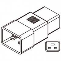 AC转接头, IEC 320 Sheet I 插头连接器转IEC 320 C19 连接器, (适用服务器) 3转3-Pin,