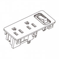 美规 (美标)NEMA 5-15R  开关2 位插座, 2 P 3芯接地 15A 125V