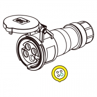 IEC 309 连接器4芯 3P 4W, IP 67 防水密封型 16A 100V~130V